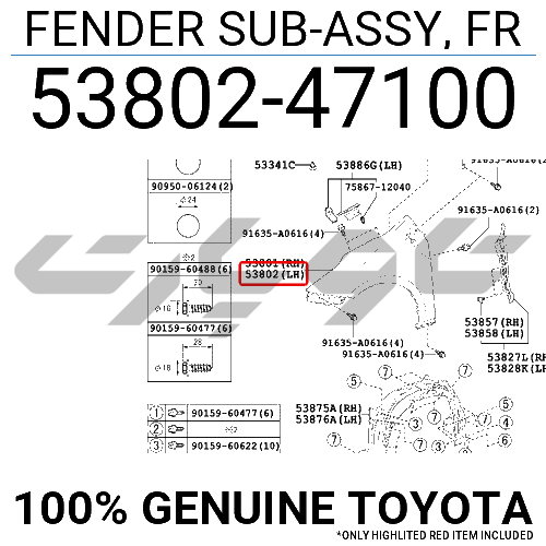 FENDER SUB-ASSY, FR
