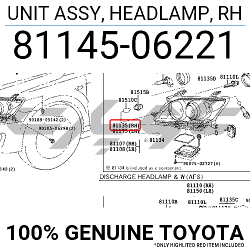 UNIT ASSY, HEADLAMP, RH