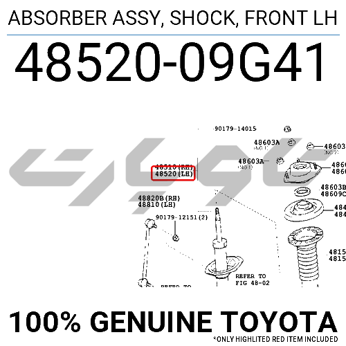 ABSORBER ASSY, SHOCK, FRONT LH