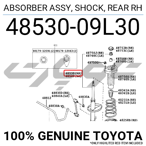 ABSORBER ASSY, SHOCK, REAR RH
