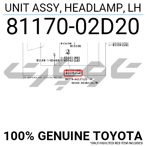 UNIT ASSY, HEADLAMP, LH