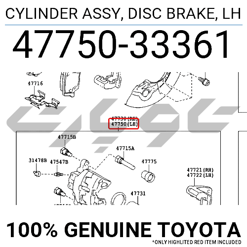 CYLINDER ASSY, DISC BRAKE, LH