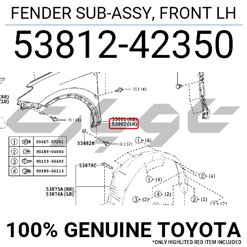 FENDER SUB-ASSY, FRONT LH