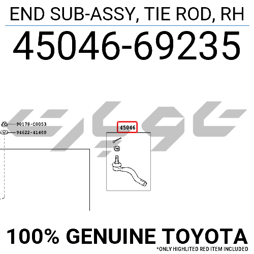 END SUB-ASSY, TIE ROD, RH