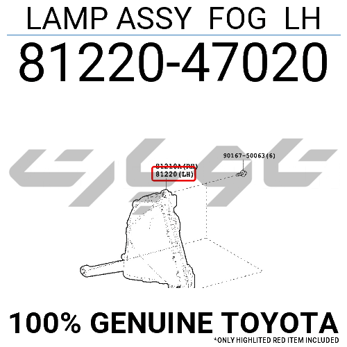 LAMP ASSY FOG LH
