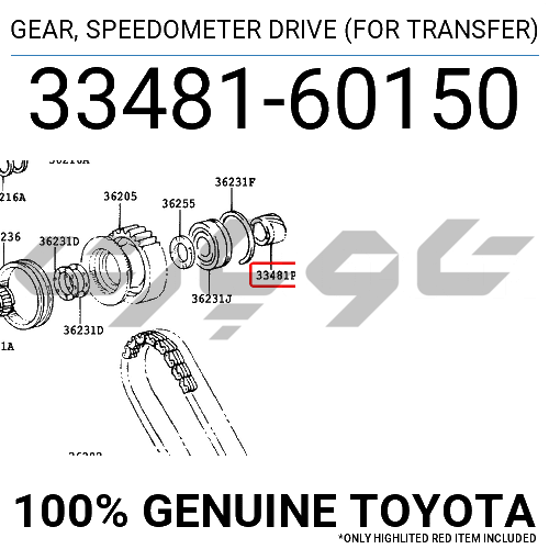 GEAR, SPEEDOMETER DRIVE (FOR TRANSFER)