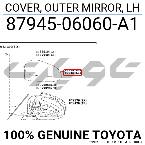COVER, OUTER MIRROR, LH