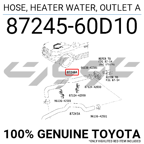 HOSE, HEATER WATER, OUTLET A