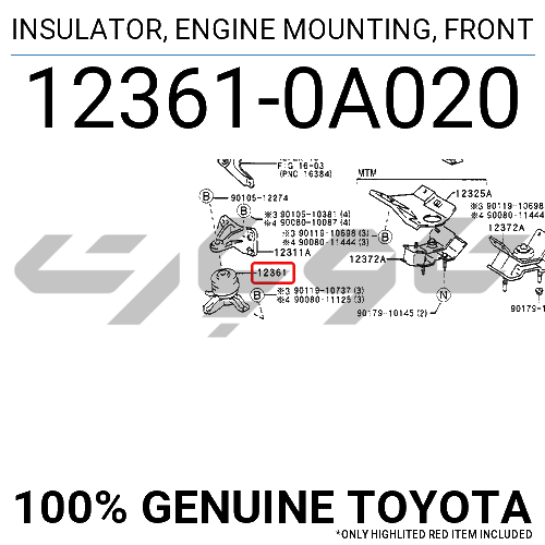 INSULATOR, ENGINE MOUNTING, FRONT