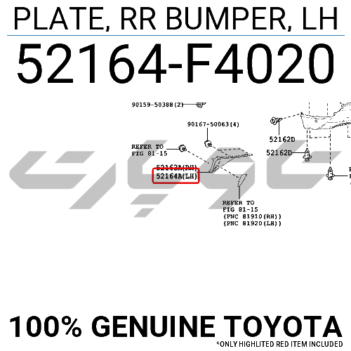PLATE, RR BUMPER, LH