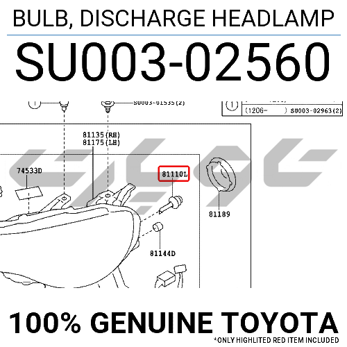 BULB, DISCHARGE HEADLAMP