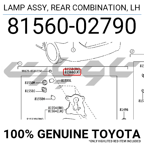 LAMP ASSY, REAR COMBINATION, LH