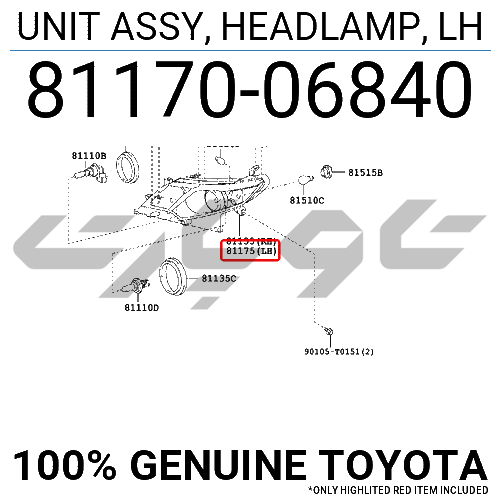 UNIT ASSY, HEADLAMP, LH