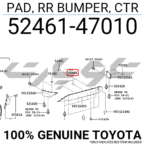 PAD, RR BUMPER, CTR