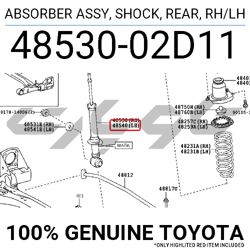 ABSORBER ASSY, SHOCK, REAR, RH/LH