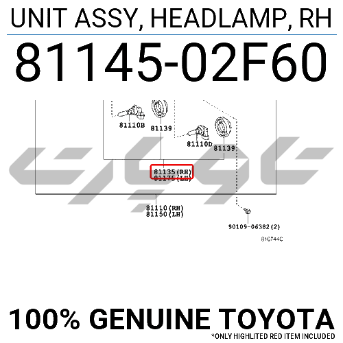 UNIT ASSY, HEADLAMP, RH