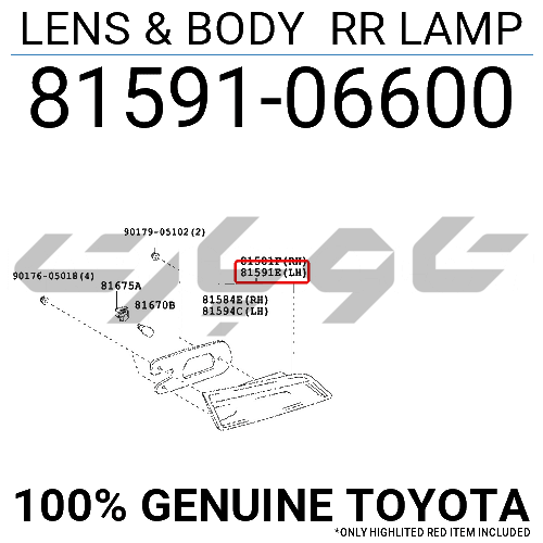 LENS & BODY RR LAMP