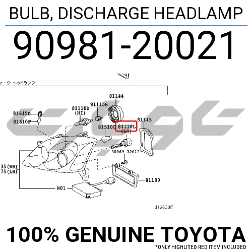BULB, DISCHARGE HEADLAMP