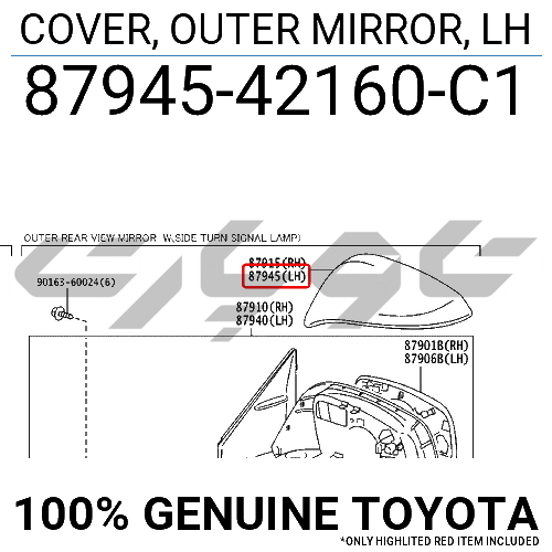 COVER, OUTER MIRROR, LH