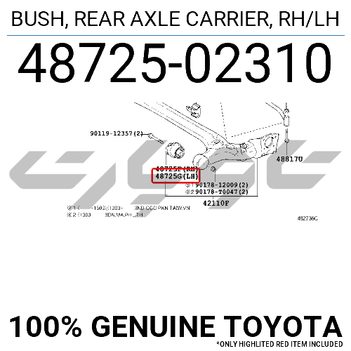 BUSH, REAR AXLE CARRIER, RH/LH