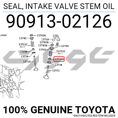 SEAL, INTAKE VALVE STEM OIL