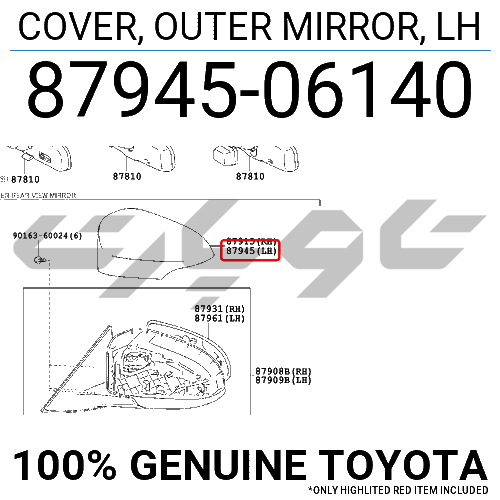 COVER, OUTER MIRROR, LH