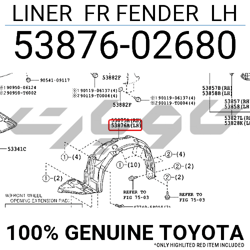LINER FR FENDER LH