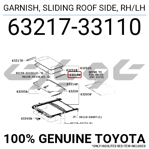 GARNISH, SLIDING ROOF SIDE, RH/LH