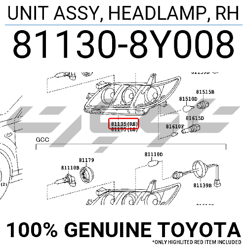 UNIT ASSY, HEADLAMP, RH