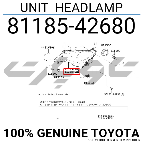 UNIT, HEADLAMP