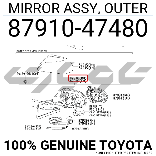 MIRROR ASSY, OUTER