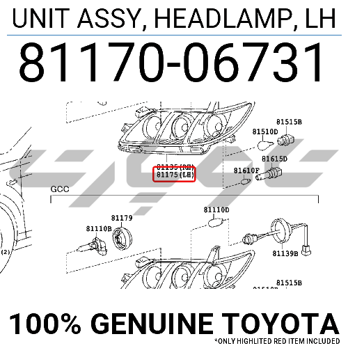 UNIT ASSY, HEADLAMP, LH