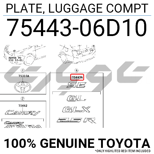 PLATE, LUGGAGE COMPT