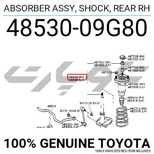ABSORBER ASSY, SHOCK, REAR RH
