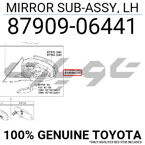 MIRROR SUB-ASSY, LH