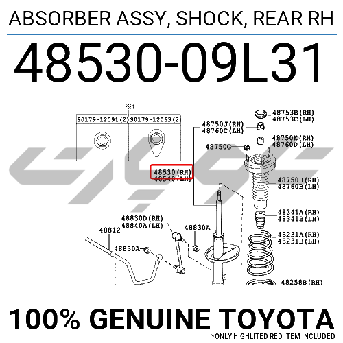ABSORBER ASSY, SHOCK, REAR RH